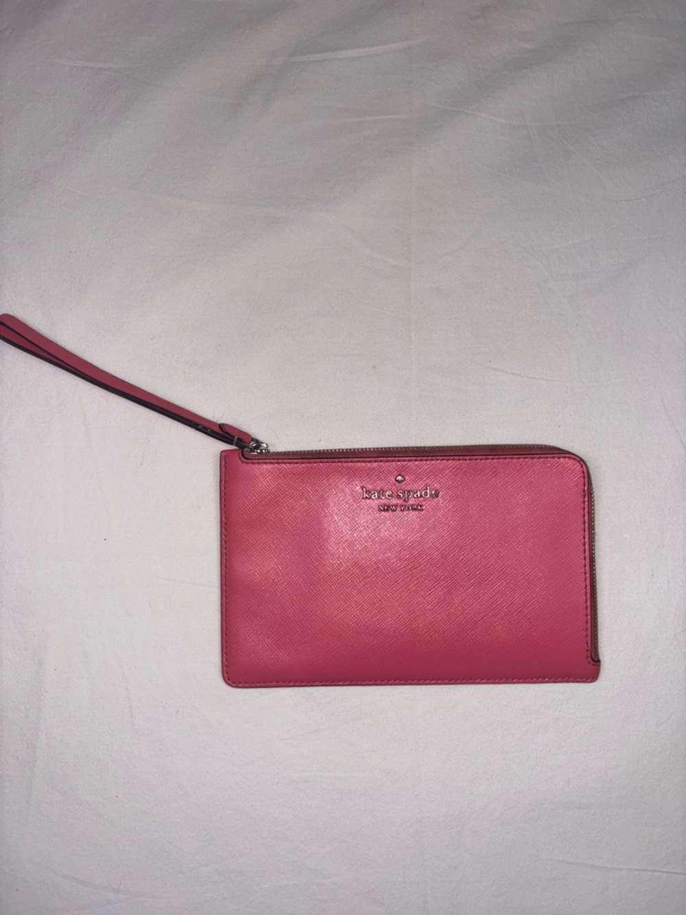 kate spade Pink Leather Zip Wristlet Clutch